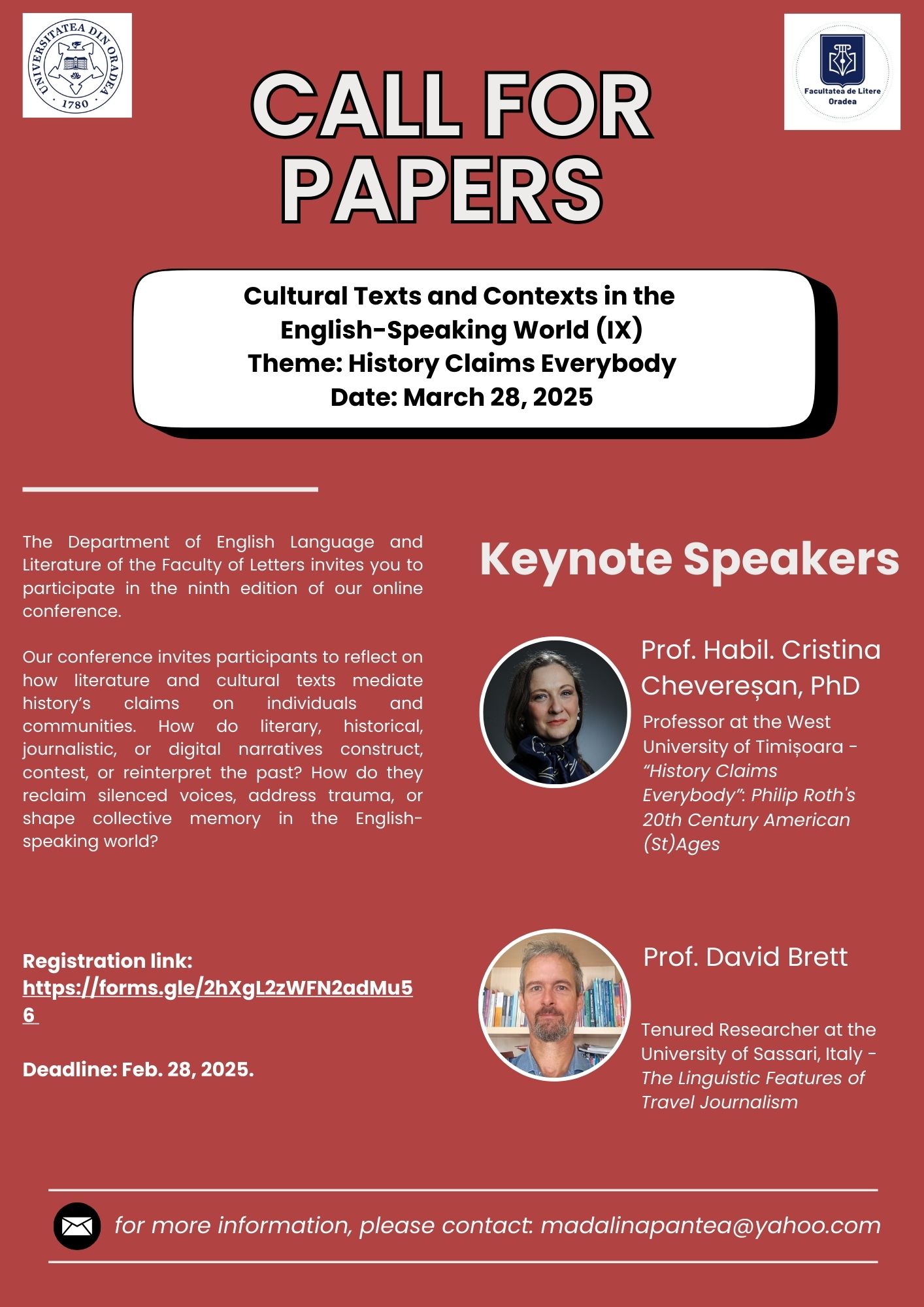 CFP Cultural Texts and Contexts 2025